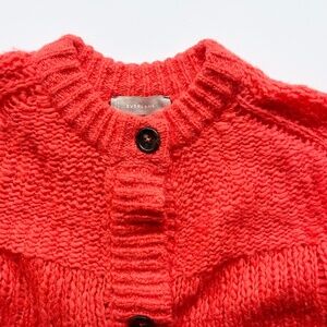 Everlane wool alpaca coral red cardigan